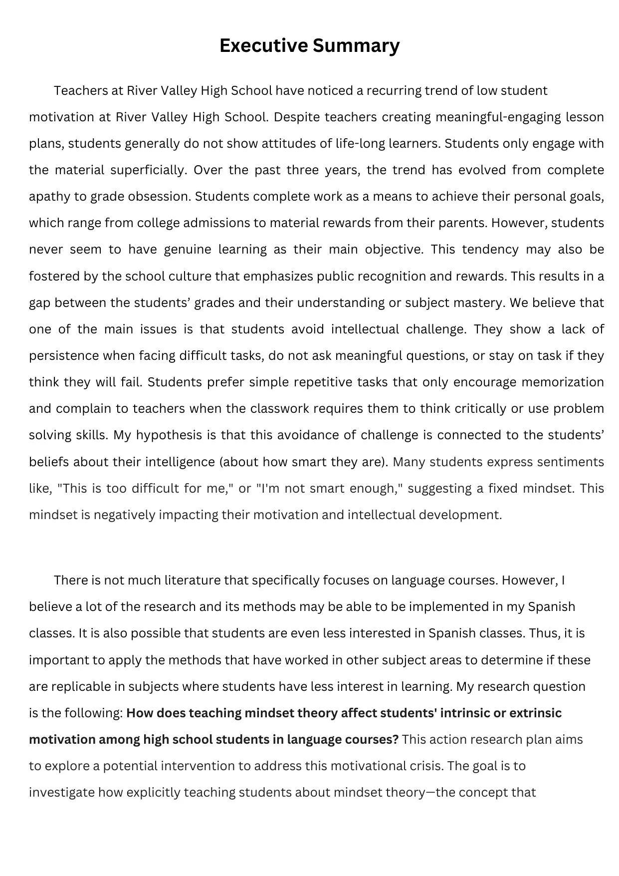 First page of From Grade Obsession to Growth Mindset